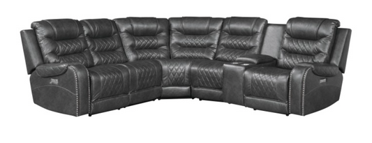 Putnam Collection Gray 6-Piece Modular Power Reclining Sectional