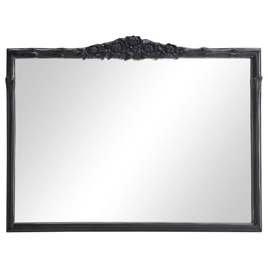 Sylvie - Rectangular Mantle Mirror - Black