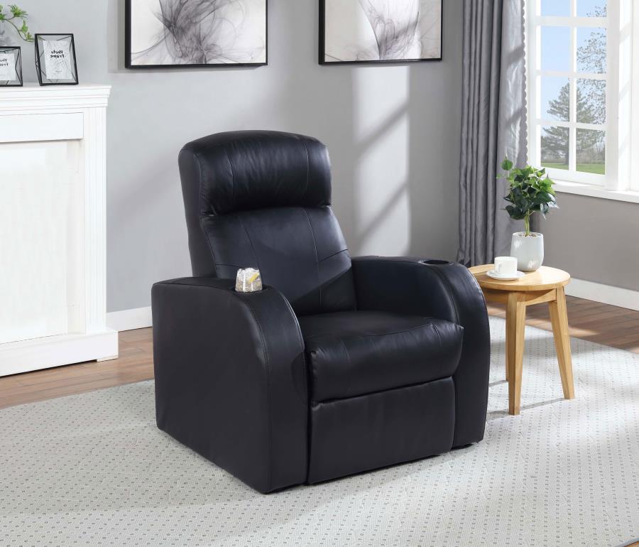 Cyrus - Home Theater Upholstered Recliner - Black