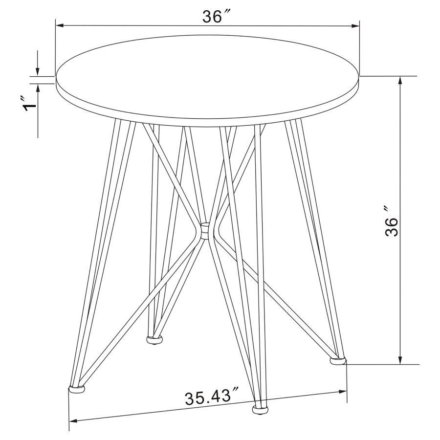 Rennes - Round Counter Table - Black and Gunmetal