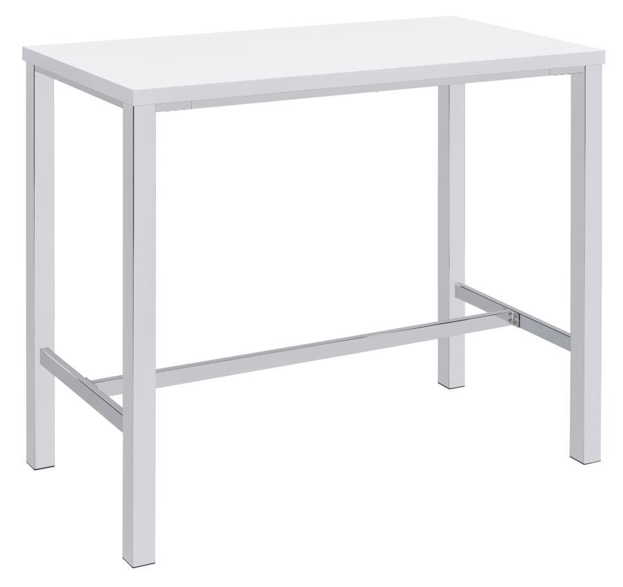 Natividad - 5-Piece Bar Set - White High Gloss and Chrome
