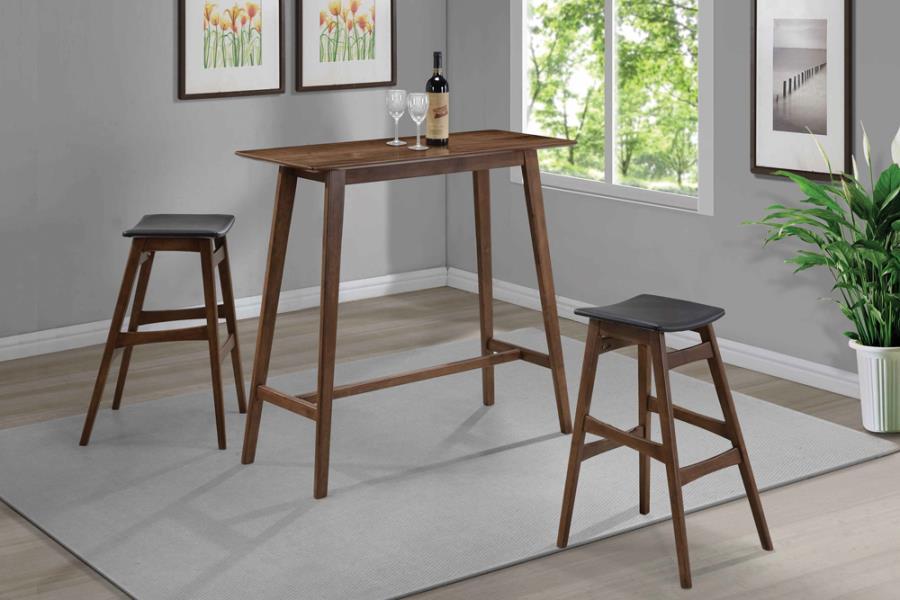 Finnick - Tapered Legs Bar Stools (Set of 2) - Dark Grey and Walnut