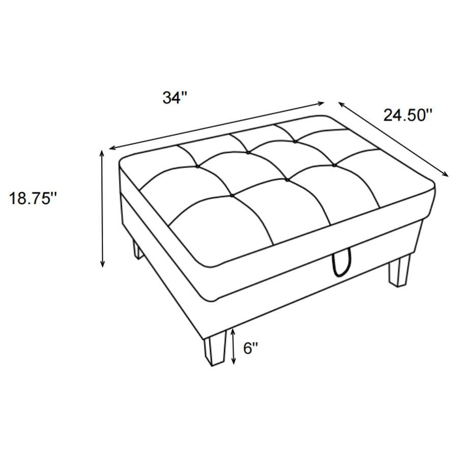 Barton - Upholstered Tufted Ottoman - Toast and Brown