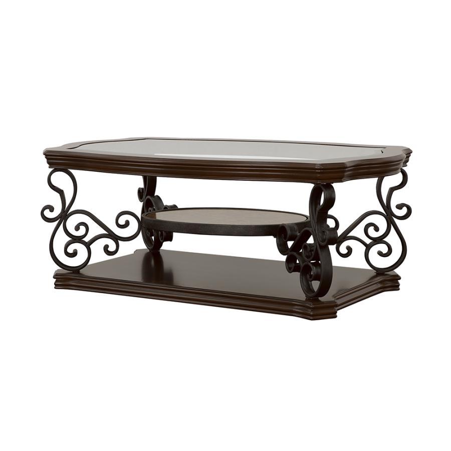 Laney - Coffee Table - Deep Merlot and Clear