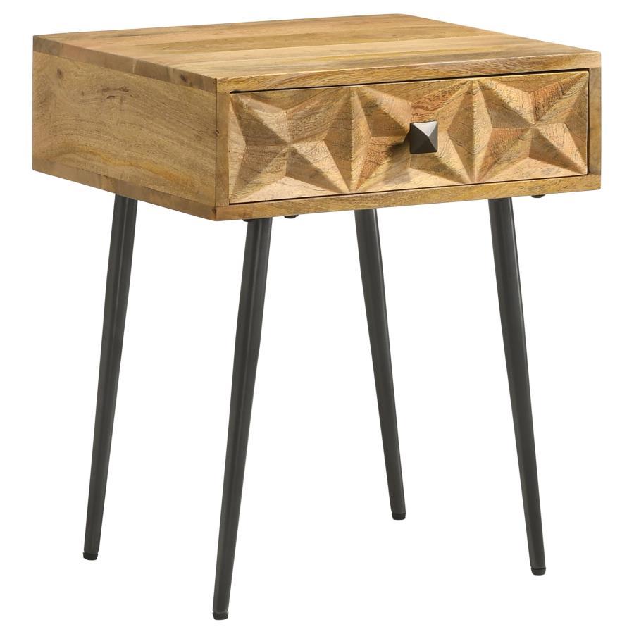 Ezra - Rectangular 1-Drawer Accent Cabinet - Natural Mango
