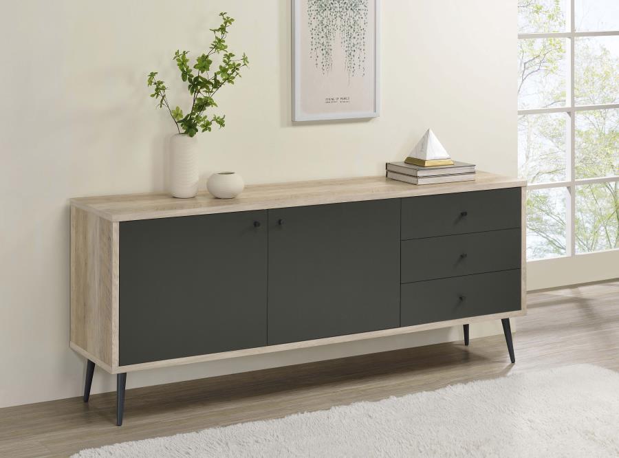 Maeve - 2-Door Engineered Wood Accent Cabinet - Grey and Antique Pine