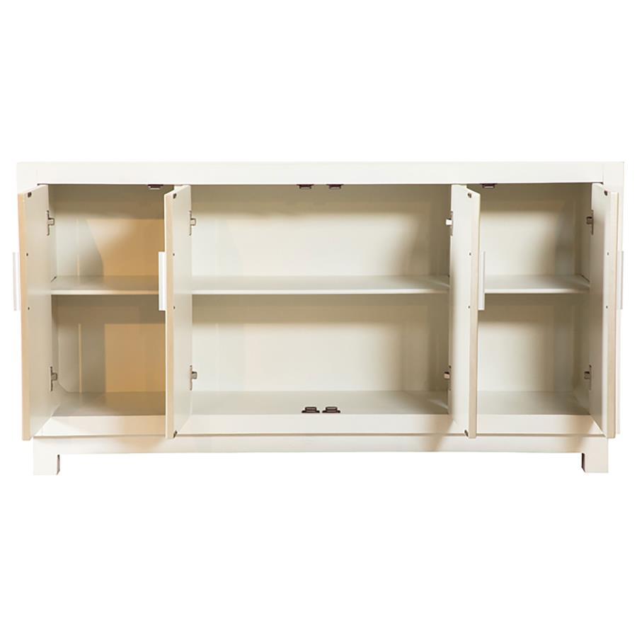 Voula - Rectangular 4-Door Accent Cabinet - White and Gold