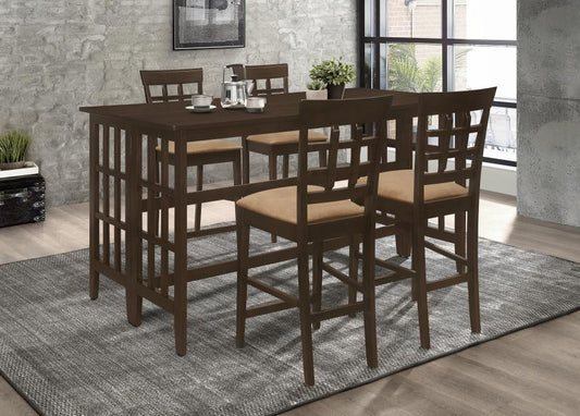 Gabriel - 5-Piece Rectangular Counter Height Dining Set - Cappuccino