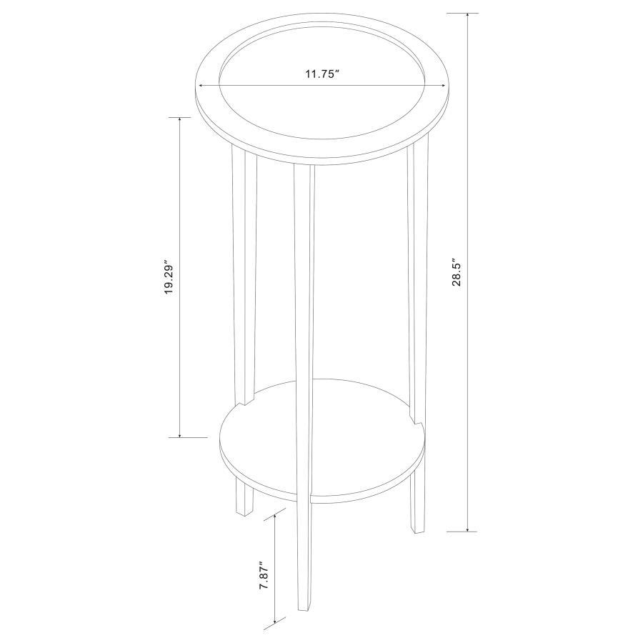 Kirk - Round Accent Table With Bottom Shelf - Espresso