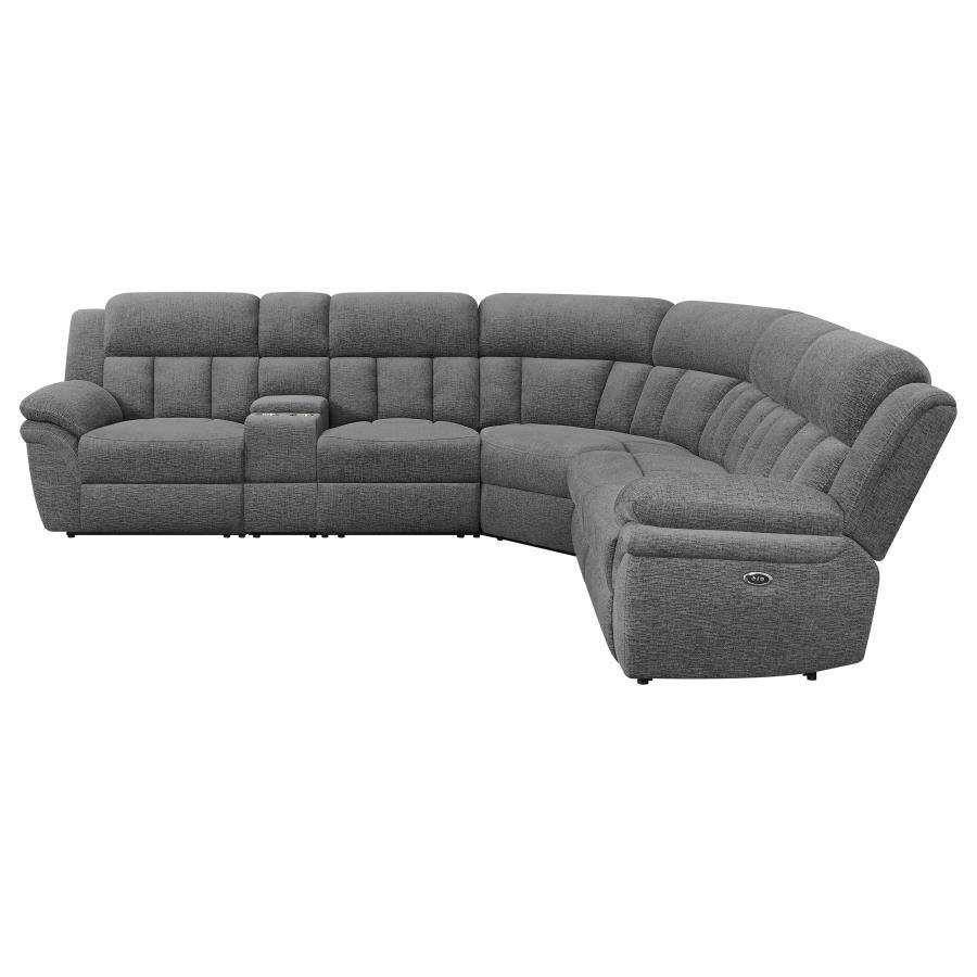 Bahrain - 6-Piece Upholstered Power Sectional - Charcoal