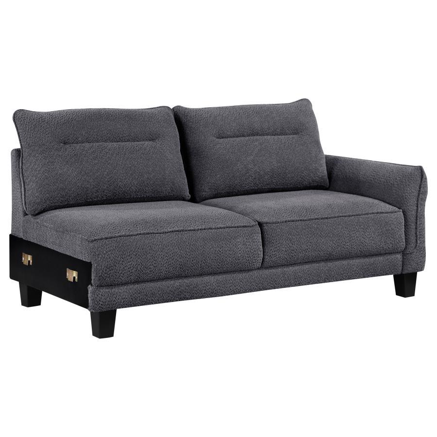 Caspian - Upholstered Curved Arms Sectional Sofa Grey