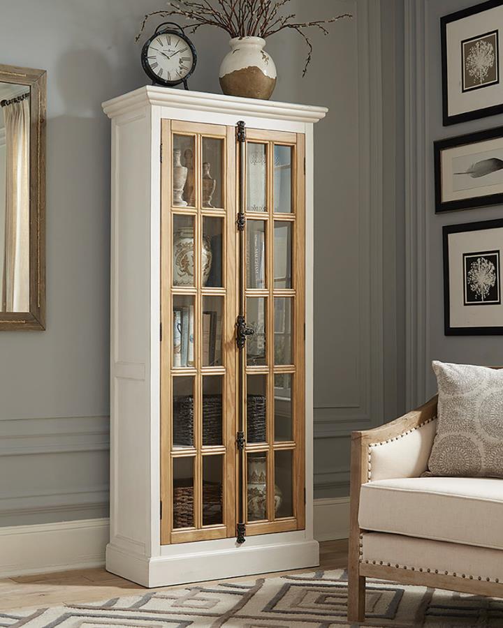 Tammi - 2-Door Tall Cabinet - Antique White and Brown
