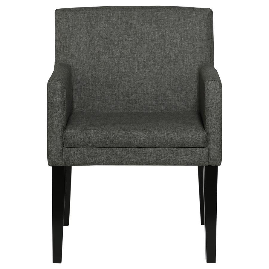 Catherine - Upholstered Dining Arm Chair (Set of 2) - Charcoal Grey and Black