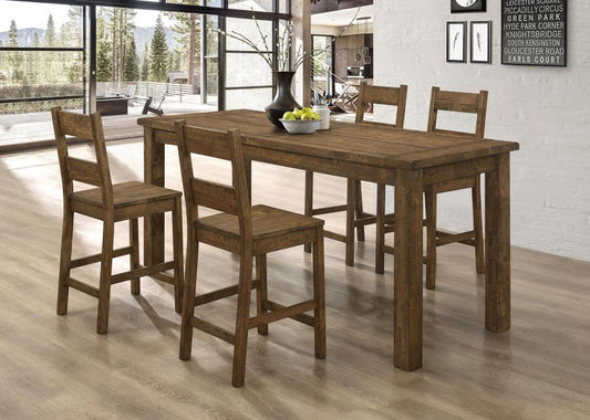 Coleman - 5-Piece Counter Height Dining Set - Rustic Golden Brown