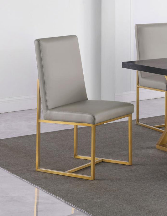 Conway - Upholstered Dining Chairs (Set of 2) - Grey and Aged Gold