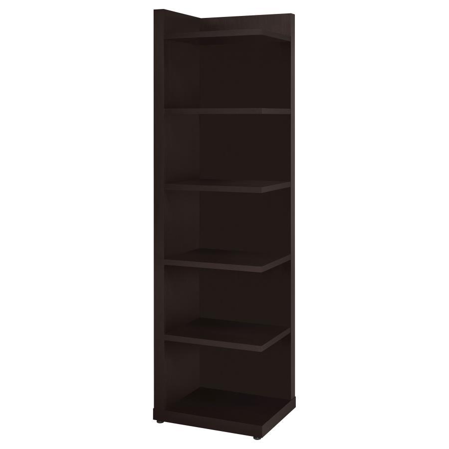 Pinckard - 6-Tier Corner Bookcase - Cappuccino