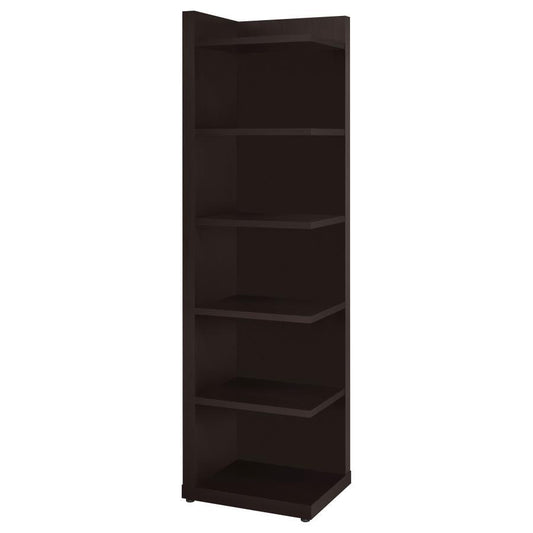 Pinckard - 6-Tier Corner Bookcase - Cappuccino