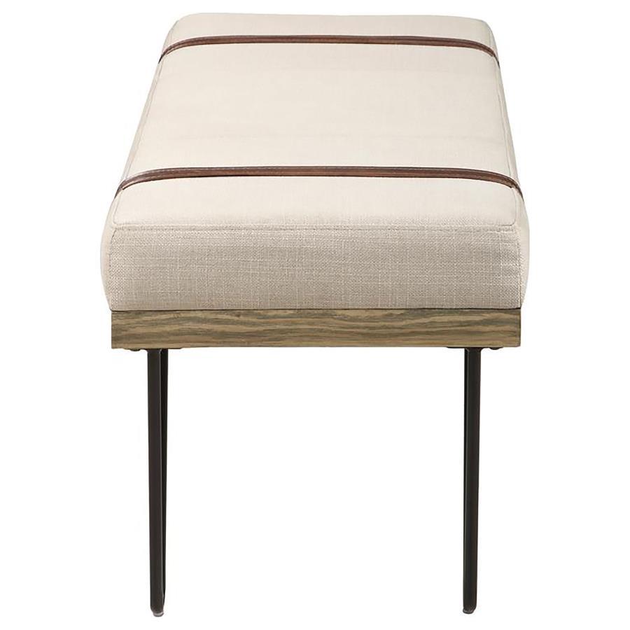 Austin - Upholstered Bench Beige and Black
