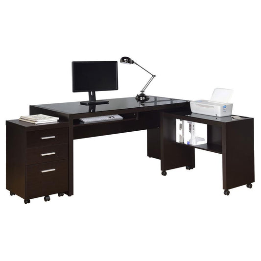 Skeena - 3-Piece Home Office Set - Cappuccino