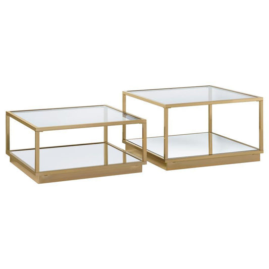 Renee - 2-Piece Square Occasional Set - Rose Brass