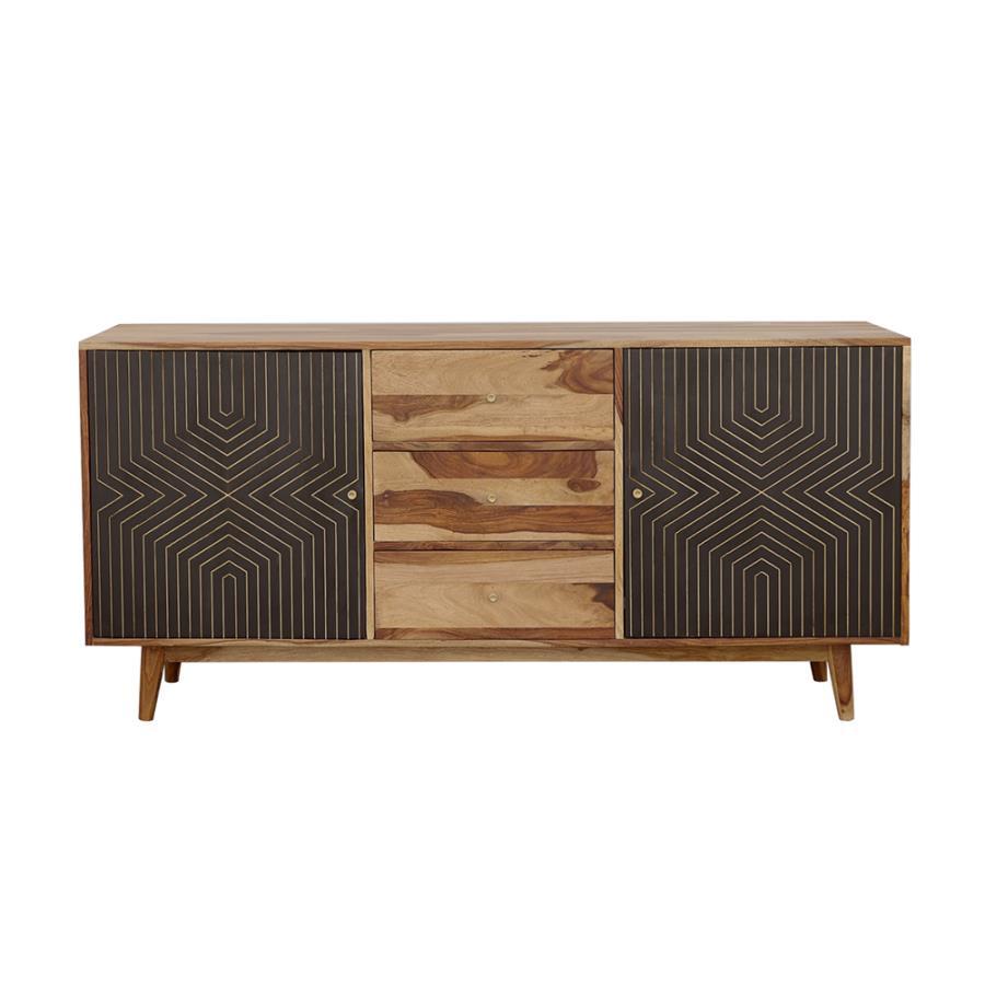 Partridge - Rectangular 2-Door Server - Natural Sheesham and Black