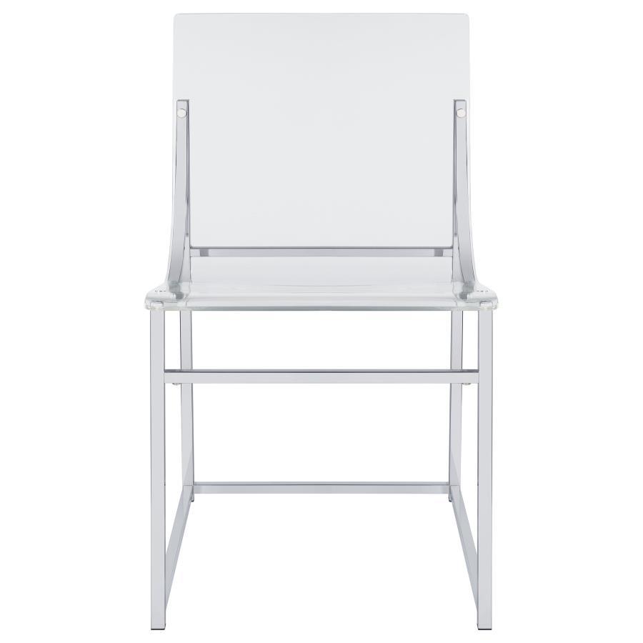Acrylic - Dining Side Chair (Set of 2) - Clear And Chrome