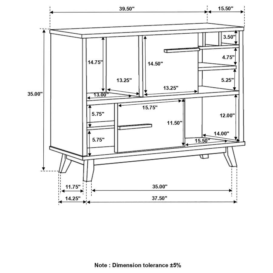 Ezekiel - Wine Cabinet With 2 Sliding Doors - Walnut and Black