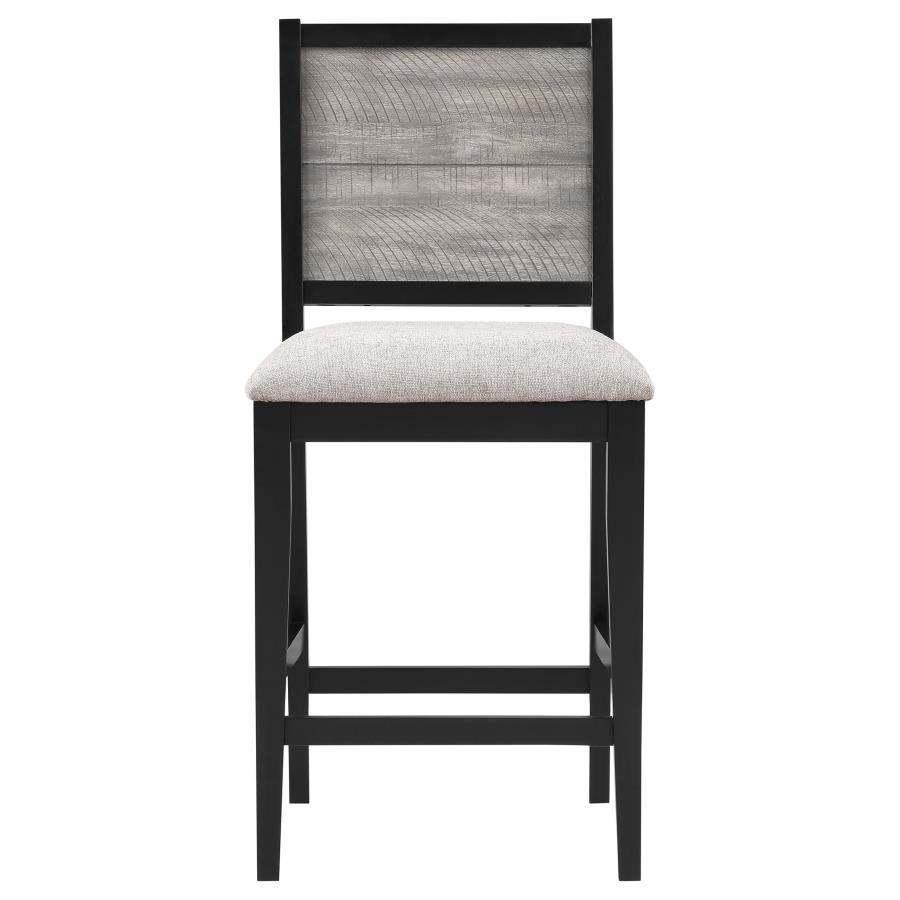 Elodie - Upholstered Padded Seat Counter Height Dining Chair (Set of 2) - Dove Grey and Black