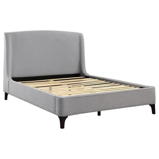 Mosby - Upholstered Curved Headboard Queen Platform Bed - Light Grey