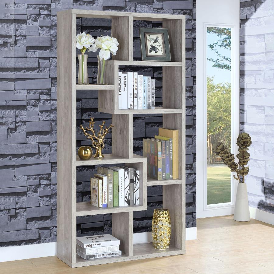 Theo - 10-shelf Geometric Bookcase