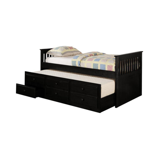 Rochford - Twin Captain'S Daybed With Storage Trundle - Black