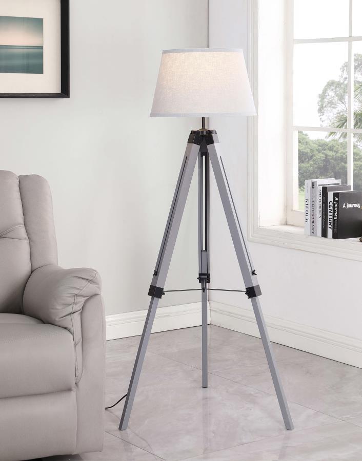 Dayton - Adjustable Empire Shade Tripod Floor Lamp Grey