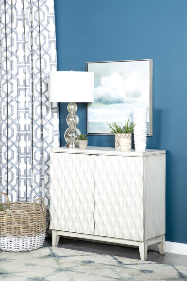 Moody - Accent Cabinet With Carved Door - Antique White