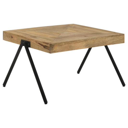 Avery - Rectangular Coffee Table With Metal Legs - Natural and Black