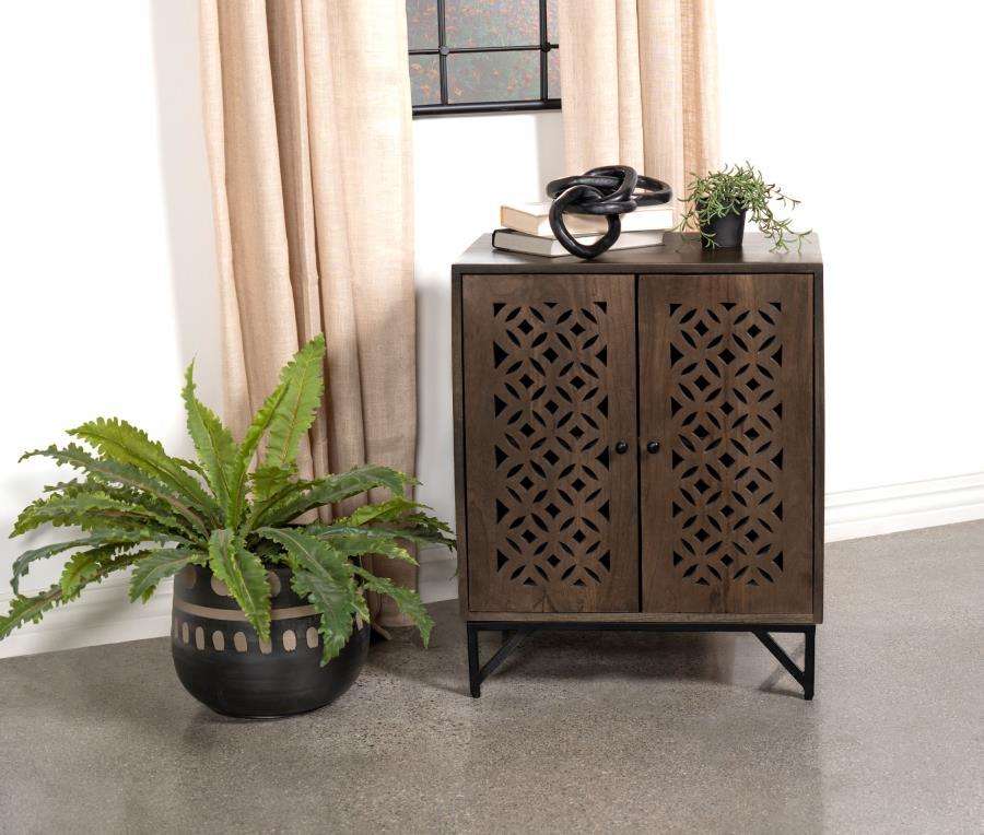 Zaria - 2-Door Wooden Accent Cabinet - Brown