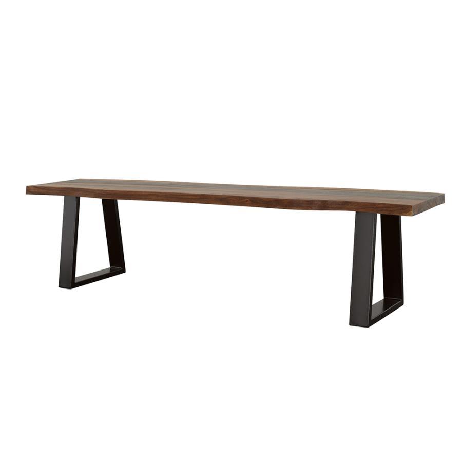 Ditman - Live Edge Dining Bench - Grey Sheesham and Black
