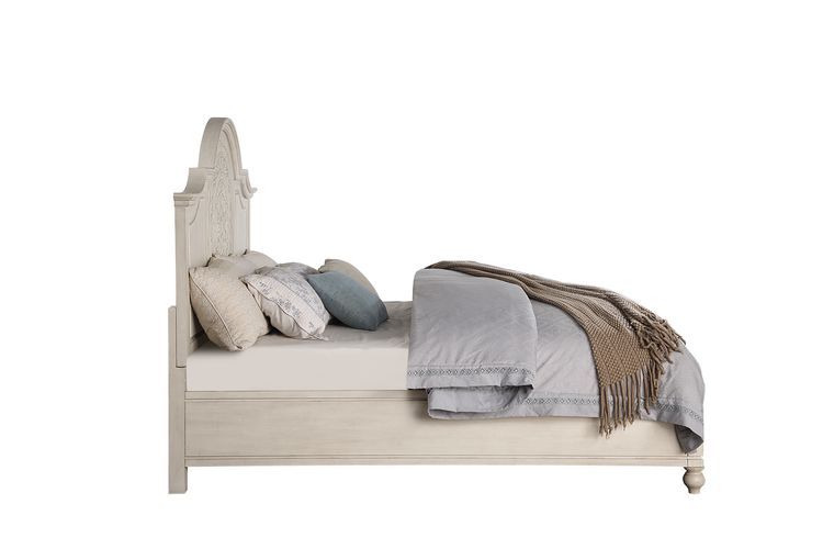Roselyne - Queen Bed - Antique White Finish