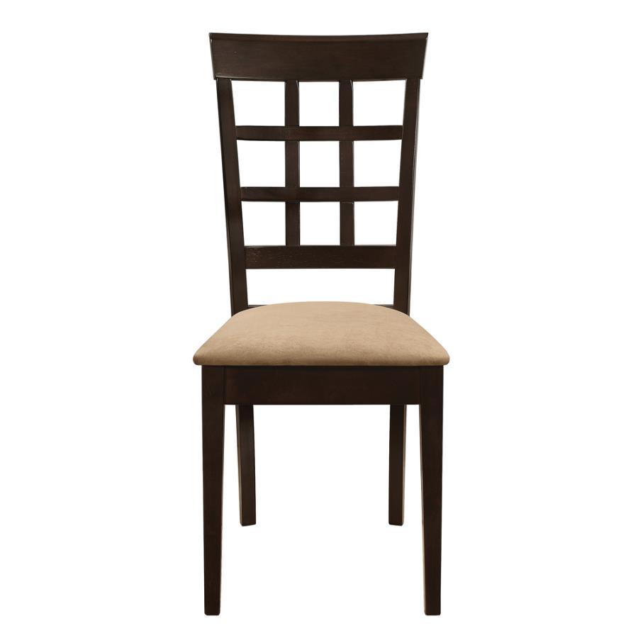 Gabriel - Lattice Back Side Chairs (Set of 2) - Cappuccino and Tan