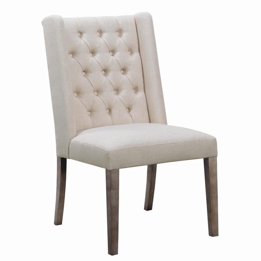 Bexley - Tufted Side Chairs (Set of 2) - Dark Brown and Beige