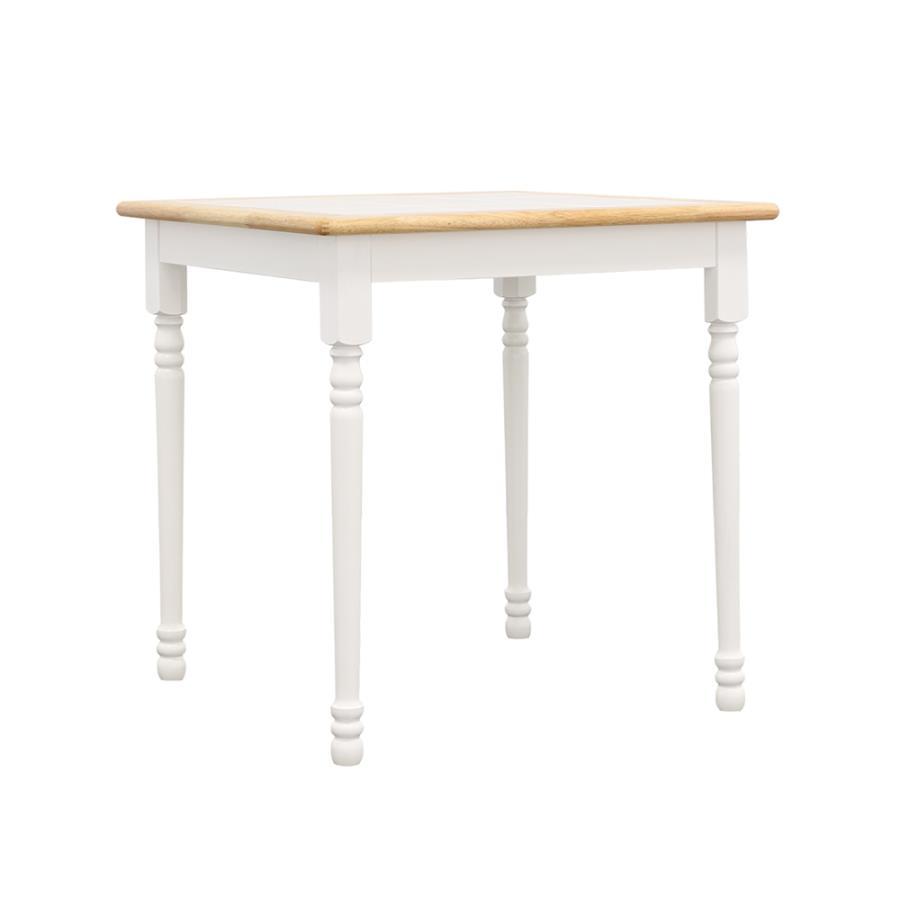 Carlene - Square Top Dining Table - Natural Brown and White
