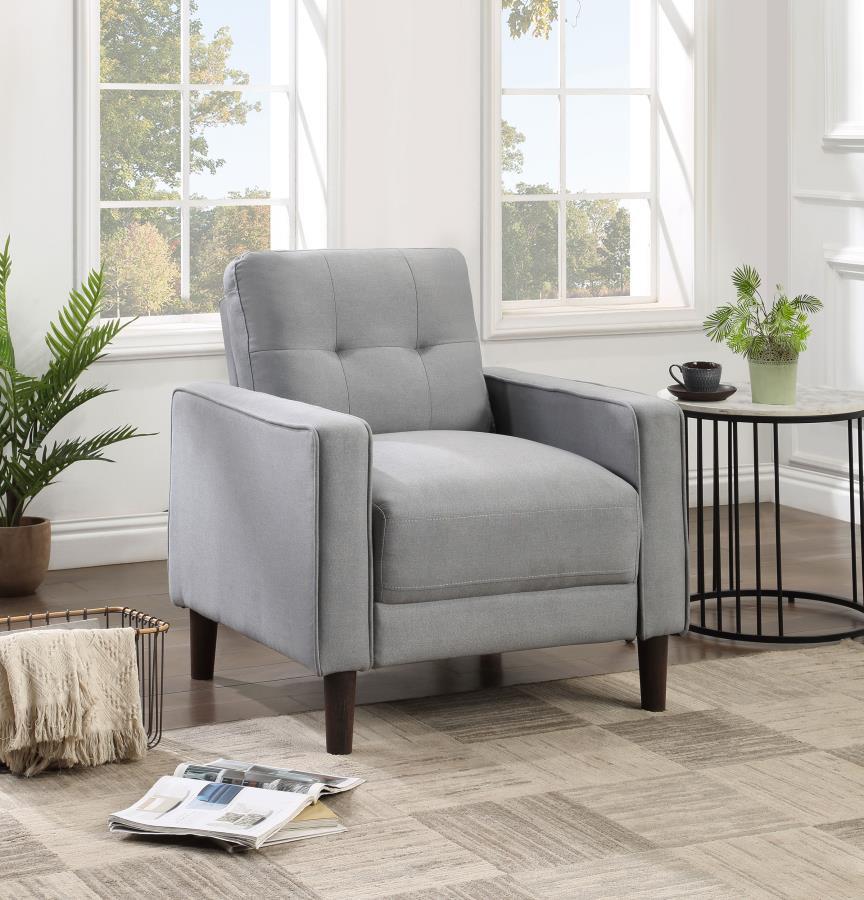 Bowen - Upholstered Track Arms Tufted Chair - Grey