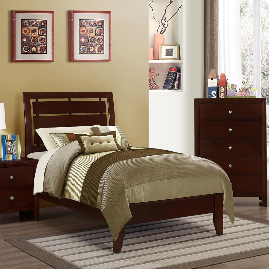 Serinity - Panel Bed with Cut-out Headboard