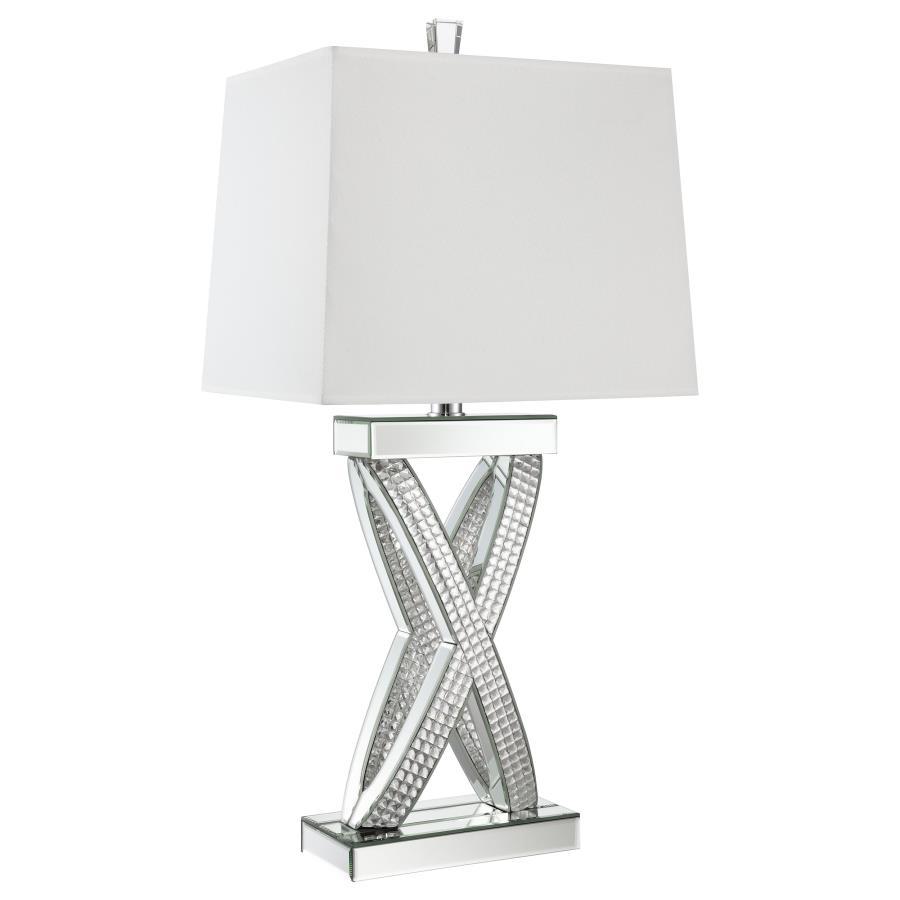 Dominick - Table Lamp With Rectange Shade - White and Mirror
