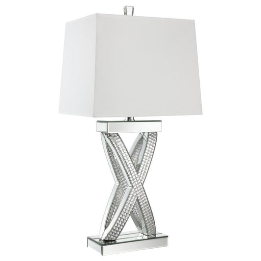 Dominick - Table Lamp With Rectange Shade - White and Mirror