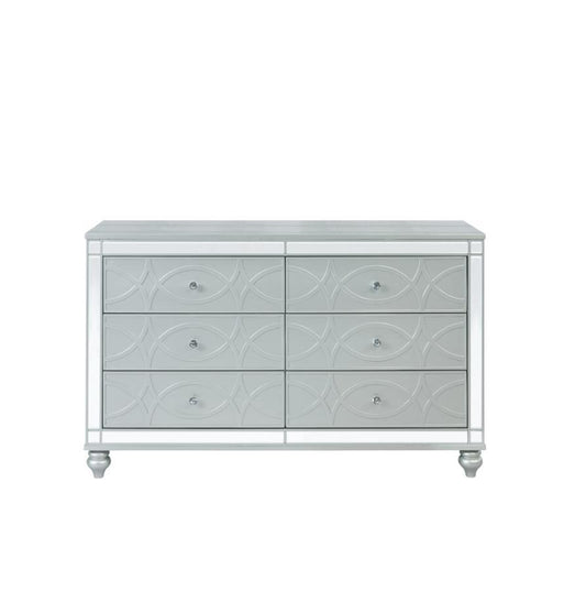 Gunnison - 6-Drawer Dresser - Silver Metallic