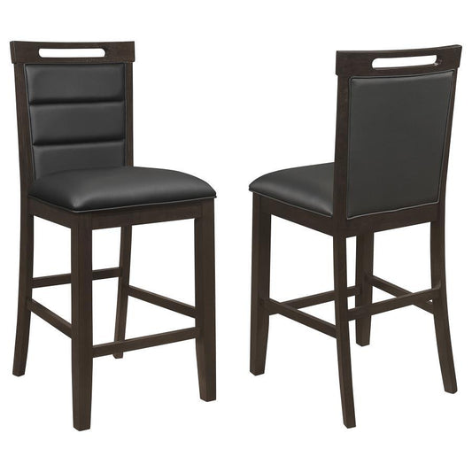 Prentiss - Upholstered Counter Height Chair (Set of 2) - Black and Cappuccino