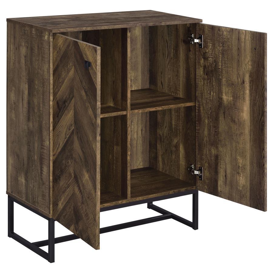 Carolyn - 2-Door Accent Cabinet - Rustic Oak and Gunmetal