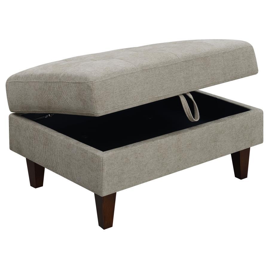 Barton - Upholstered Tufted Ottoman - Toast and Brown