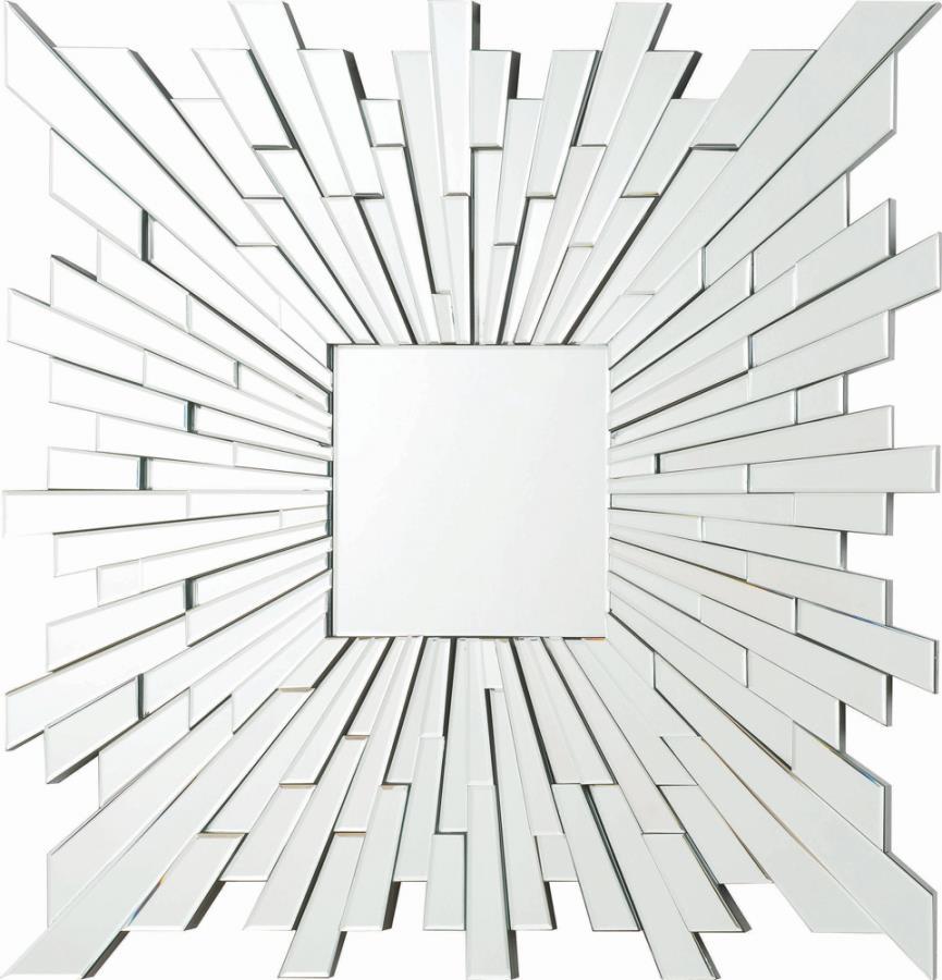 Brantley - Square Sunburst Wall Mirror - Silver