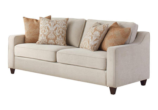 Christine - Upholstered Cushion Back Sofa - Beige